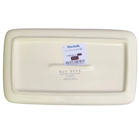 Rae Dunn LIVE LOVE BARK Dish Tray Trinket Holder White Dimples NWT 2017 OG - Picture 3 of 15